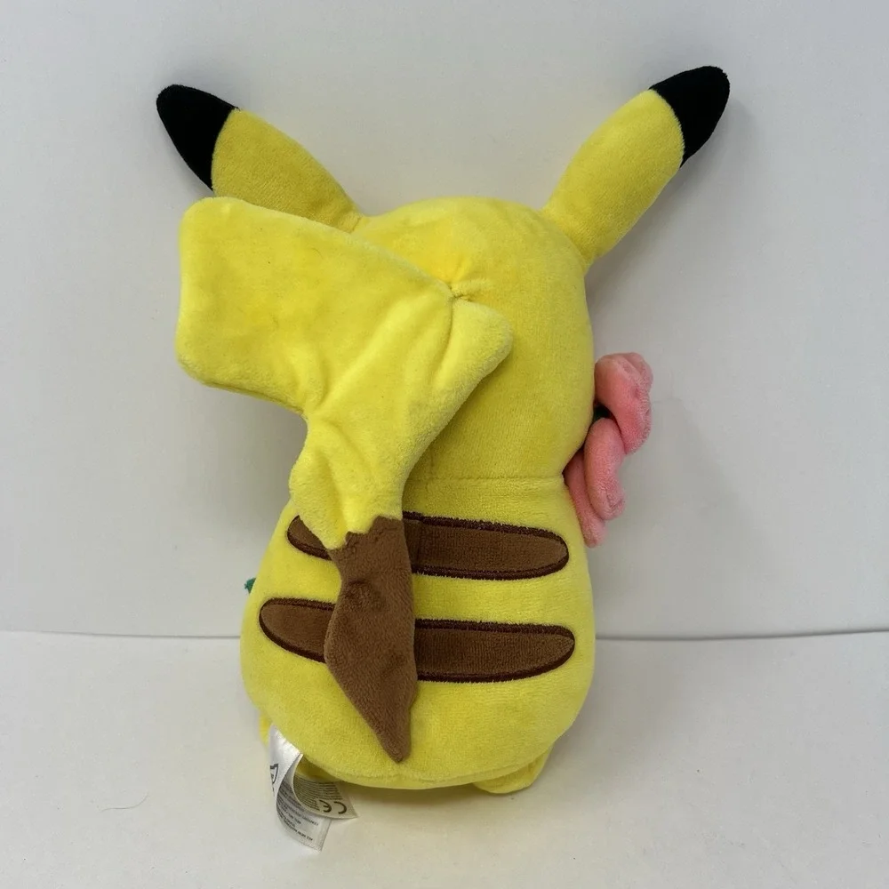 WCT Pikachu Pokemon Small Yellow Pink‎ Flower Stuffed Animal Plush Toy